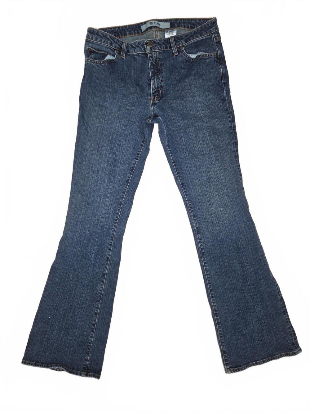 Gap Flare Stretch Dark Wash Denim Jeans Womens Size 12L Long
